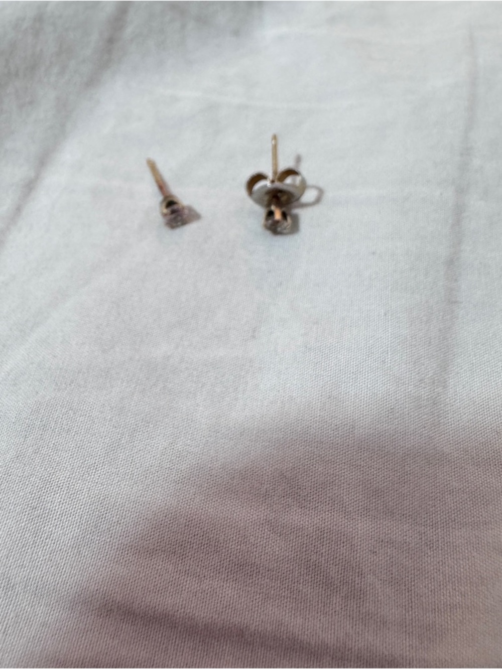 Delicate Round Cubic Stud Earrings - Gold Tone